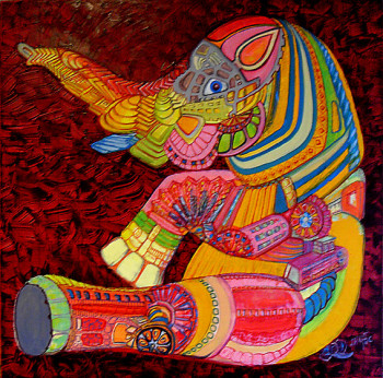 Œuvre contemporaine nommée « Eléphant indien », Réalisée par JEAN-HUBERT NIFFAC