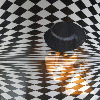 Œuvre contemporaine nommée « Immortelle en noir et blanc (rétroéclairée) », Réalisée par PATRICIA POTIRON