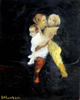 Œuvre contemporaine nommée « Autoportrait avec mes enfants », Réalisée par CAROLE MELMOUX