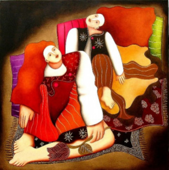 Œuvre contemporaine nommée « peintre Loubat  "Femmes au sérail" », Réalisée par DUCHARME EVE