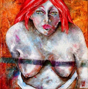 Œuvre contemporaine nommée « Topless Madeleine », Réalisée par MARAVALPA