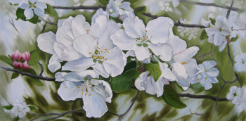 Œuvre contemporaine nommée « fleurs de pommier 1 », Réalisée par STEPANYUK ALINA