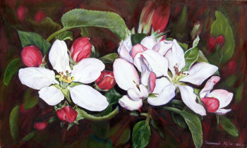 Œuvre contemporaine nommée « fleurs de pommier 3 », Réalisée par STEPANYUK ALINA