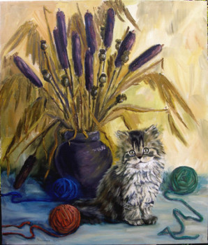 Œuvre contemporaine nommée « chaton avec glomerules », Réalisée par STEPANYUK ALINA
