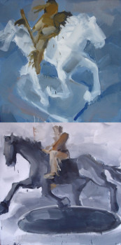 Œuvre contemporaine nommée « deux cavaliers », Réalisée par FRANCIS KUSTER