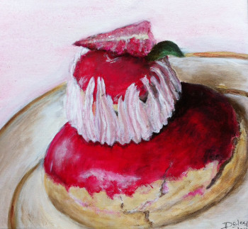 Œuvre contemporaine nommée « Gourmandise 2 - religieuse aux fraises », Réalisée par PATRICIA DELEY