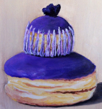 Œuvre contemporaine nommée « Gourmandises 3 - religieuse à la violette », Réalisée par PATRICIA DELEY