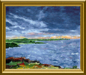 Œuvre contemporaine nommée « Ouesssant - Baie de Lampaul    55X40 », Réalisée par ARTOIS