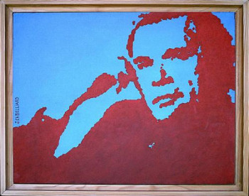 Œuvre contemporaine nommée « portrait or bleu », Réalisée par JEAN-CHARLES BELLIARD