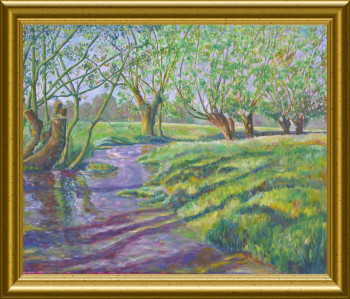 Œuvre contemporaine nommée « Le Crinchon au printemps à Rivière. (60X73) », Réalisée par ARTOIS