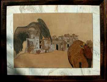 Œuvre contemporaine nommée « spectagle au chateau de Bidache », Réalisée par LAURENT SERRE
