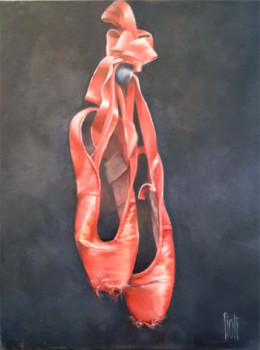 Œuvre contemporaine nommée « Les chaussons Rouges », Réalisée par SYLVIE PIOLI