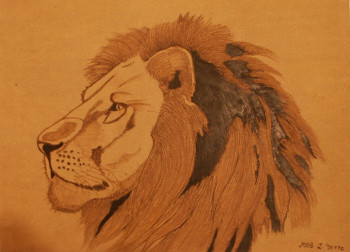 Œuvre contemporaine nommée « regard de lion 2008 », Réalisée par LAURENT SERRE