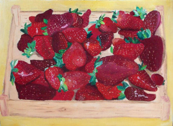 Œuvre contemporaine nommée « Barquette de fraises », Réalisée par ELENAO