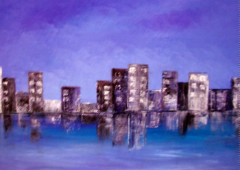 Œuvre contemporaine nommée « LES BUILDINGS DE MANHATTAN N° 1 », Réalisée par ANNICK PALLARD