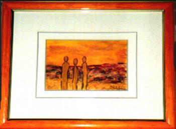 Œuvre contemporaine nommée « Les trois hommes », Réalisée par MITRA SHAHKAR