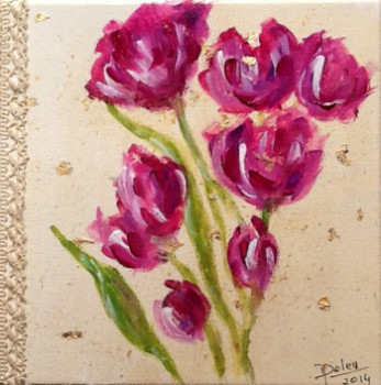 Œuvre contemporaine nommée « Tulipes et dentelles », Réalisée par PATRICIA DELEY