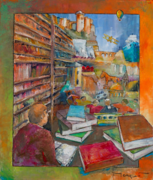 Œuvre contemporaine nommée « La bibliothèque. », Réalisée par THIERRY MERGET