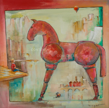 Œuvre contemporaine nommée « Le cheval de Troie 4. », Réalisée par THIERRY MERGET