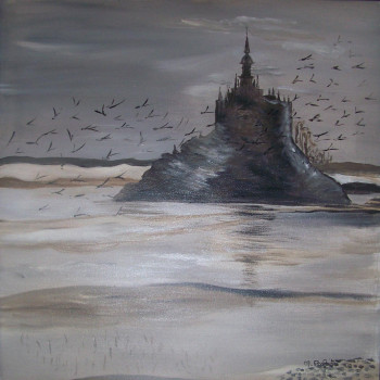 Œuvre contemporaine nommée « le Mont Saint Michel », Réalisée par MICHèLE PARFAIT