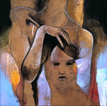 Œuvre contemporaine nommée « femme tenant une tête », Réalisée par WANTI