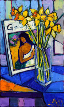 Œuvre contemporaine nommée « Jonquilles et Gauguin », Réalisée par MONA EDULESCO
