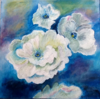Œuvre contemporaine nommée « Roses blanches », Réalisée par PATRICIA DELEY