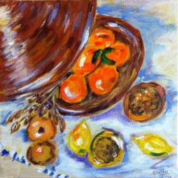 Œuvre contemporaine nommée « Tagine et fruits marocains », Réalisée par PATRICIA DELEY