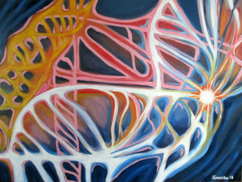 Œuvre contemporaine nommée « ADN spatial », Réalisée par GéRALD GOSSELIN