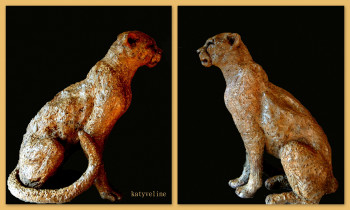 Œuvre contemporaine nommée « Cheetah, Guepard assis », Réalisée par KATYVELINE