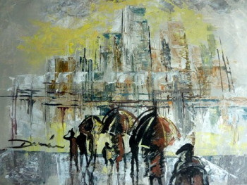 Œuvre contemporaine nommée «  sous la pluie  », Réalisée par DAMIAN TIRADO