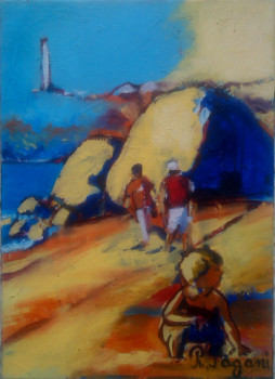 Œuvre contemporaine nommée « La plage au Miramar », Réalisée par PHILOU