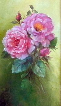 Œuvre contemporaine nommée « Gerbe de roses 1 », Réalisée par CHRISPAINT FLOWERS