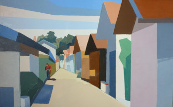 Œuvre contemporaine nommée « Rue du Village du Canon au Cap-Ferret  N° 218 », Réalisée par JEAN CALMON