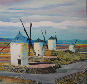 Œuvre contemporaine nommée « Les moulins de Don Quichotte », Réalisée par BARYSHPOLETS