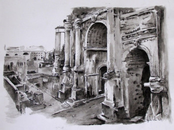 Œuvre contemporaine nommée « Rome,arc de Septime Sévère », Réalisée par JEAN-LUC CELCE
