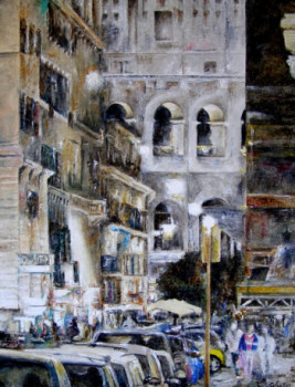 Œuvre contemporaine nommée « Rome, Le Colisé rue nocturne. », Réalisée par JEAN-LUC CELCE