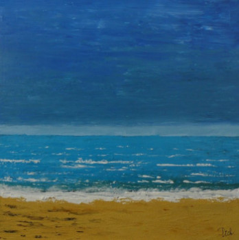 Œuvre contemporaine nommée « Face à l'Atlantique, plage de Gros-Jonc », Réalisée par PICH