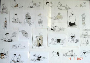 Œuvre contemporaine nommée « Croquis de plage », Réalisée par GUILLOU