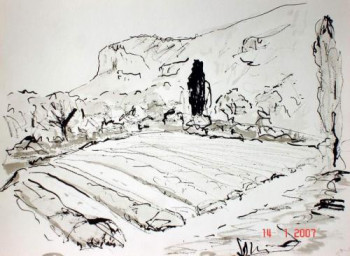 Œuvre contemporaine nommée « Paysage de la Drôme », Réalisée par GUILLOU