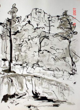 Œuvre contemporaine nommée « paysage de la Drôme », Réalisée par GUILLOU