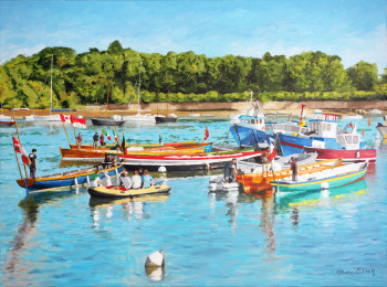 Œuvre contemporaine nommée « Yoles de Bantry à Port Anna », Réalisée par MARC ETIEN