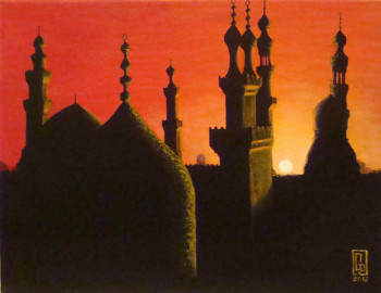 Œuvre contemporaine nommée « Crépuscule sur Le Caire », Réalisée par CONSTANT ORION