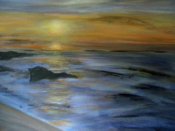 Œuvre contemporaine nommée « Le coucher du soleil, Biarritz », Réalisée par NADIA VIGUIER