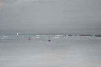 Œuvre contemporaine nommée «  Ciel menaçant sur l'océan 2 », Réalisée par LAURENT S