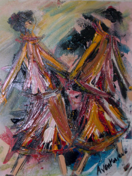 Œuvre contemporaine nommée « Les deux parisiennes », Réalisée par CARLO AVENTURIERO