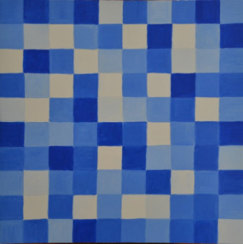 Œuvre contemporaine nommée « Carré bleu », Réalisée par LAURENT S
