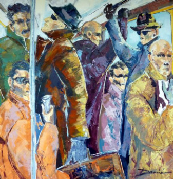 Œuvre contemporaine nommée « les hommes pressés metro », Réalisée par DAMIAN TIRADO