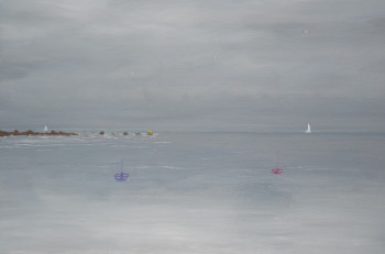 Œuvre contemporaine nommée « Ciel menaçant sur l'océan 3 », Réalisée par LAURENT S