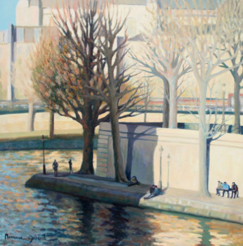 Œuvre contemporaine nommée « Paris, au bord de la Seine », Réalisée par MAXENCE GERARD
